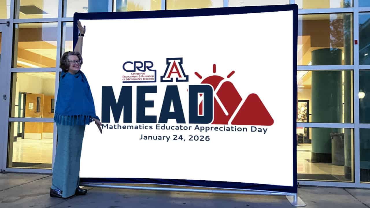 Ms Davis standing beside CRR and MEAD 2026 Conference Banner